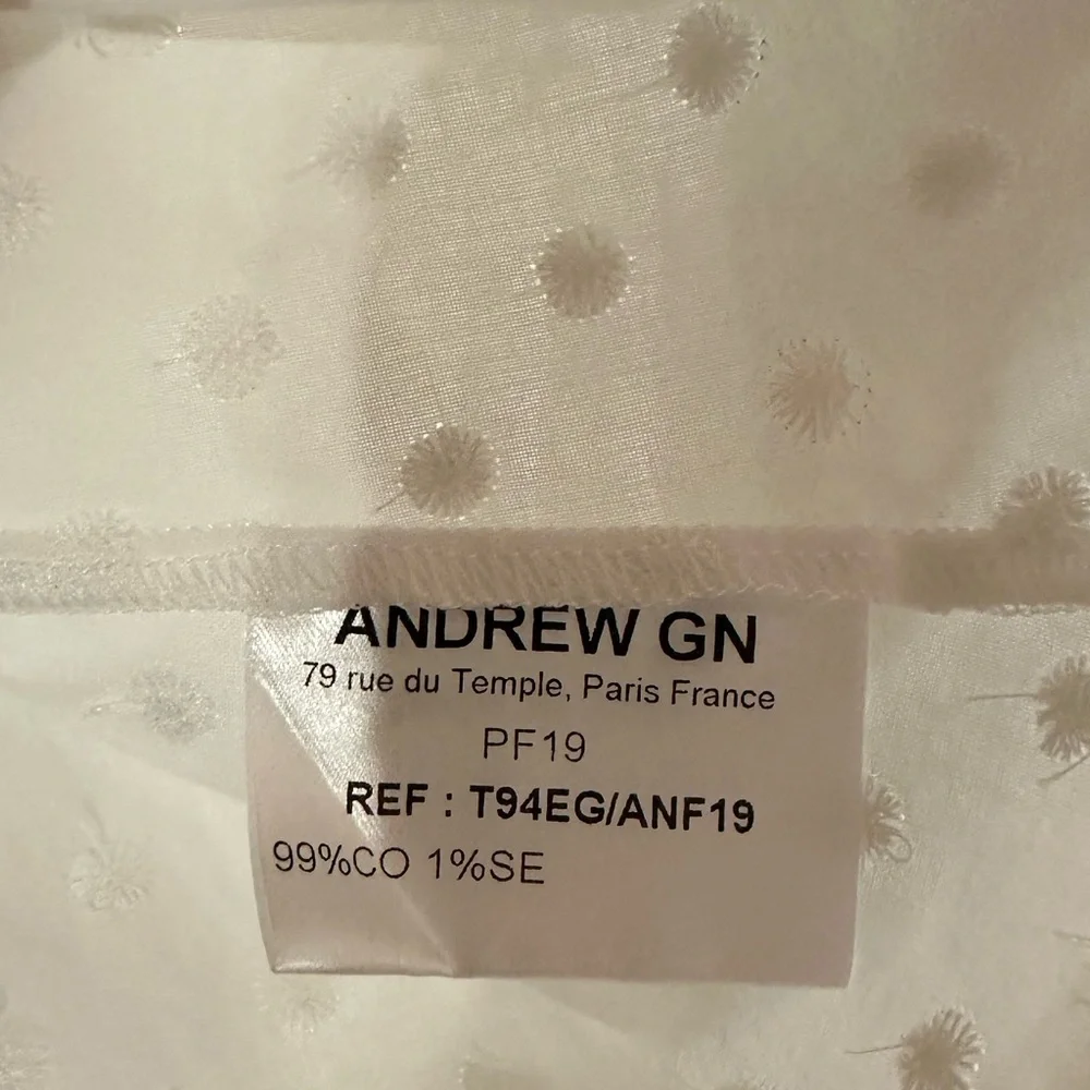 Andrew GN French Designer Swiss Dot Zip Front French Size 38 - Picture 10 of 10